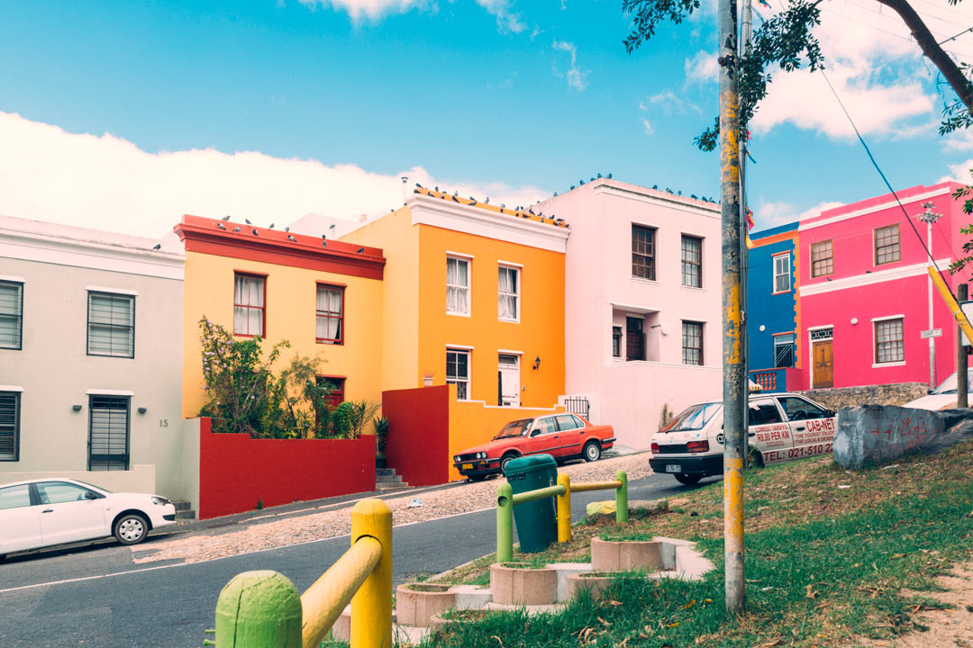 Colorful houses in Bo Kaap. 